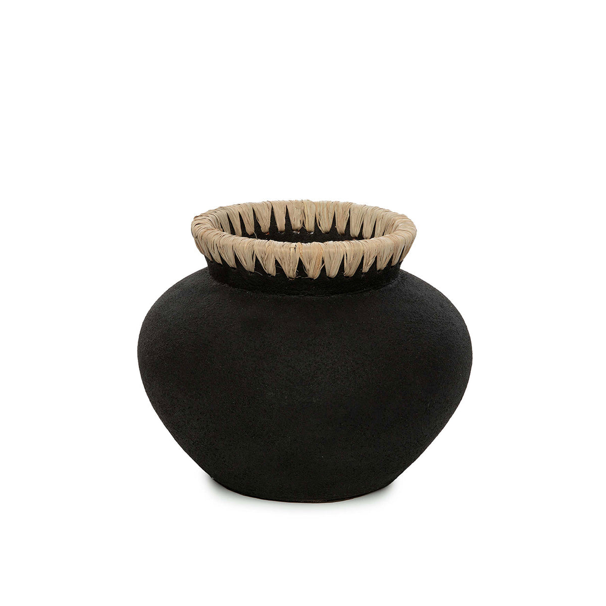 Bazar Bizar Terracotta Vaas Styly Zwart/Naturel Ø25 x H19 cm