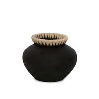 Bazar Bizar Terracotta Vaas Styly Zwart/Naturel Ø25 x H19 cm