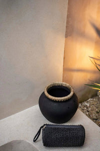 Bazar Bizar Terracotta Vaas Styly Zwart/Naturel Ø25 x H19 cm