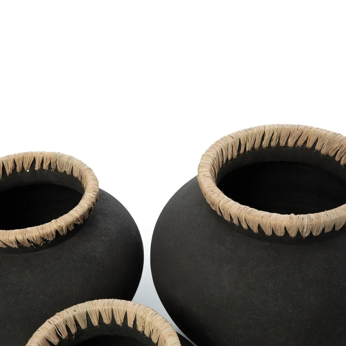 Bazar Bizar Terracotta Vaas Styly Zwart/Naturel Ø25 x H19 cm