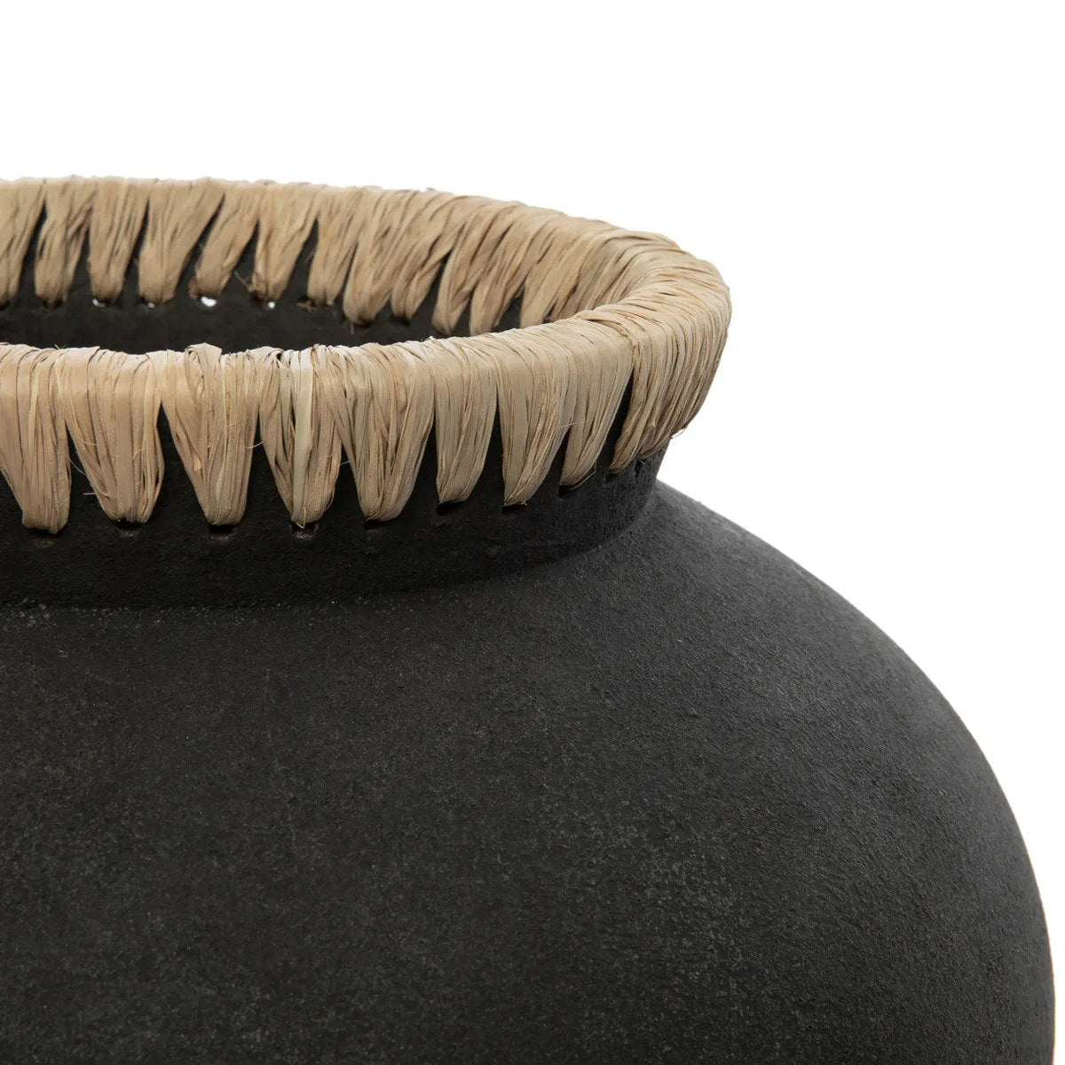 Bazar Bizar Terracotta Vaas Styly Zwart/Naturel Ø25 x H19 cm