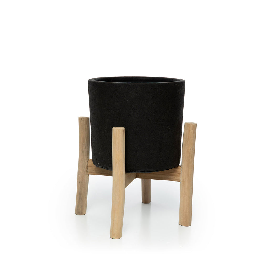 Bazar Bizar Terracotta Plantenpot Charcoal Zwart/Naturel Ø28 x H36 cm