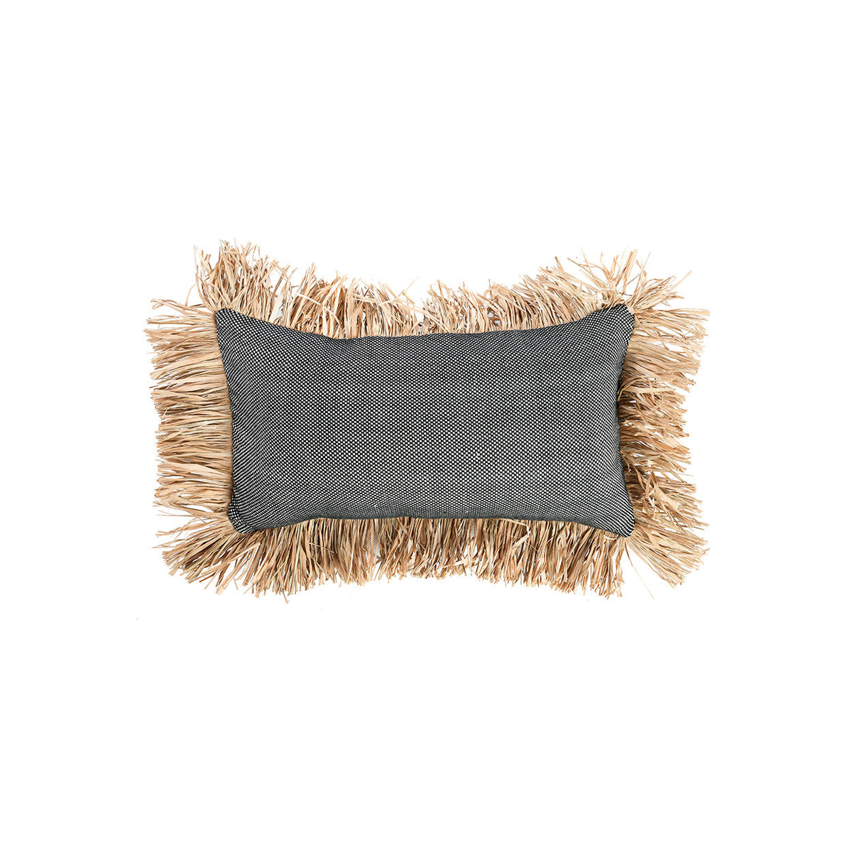 Bazar Bizar Housse de coussin En Coton Bonita Naturel/Noir 50 x 30 cm