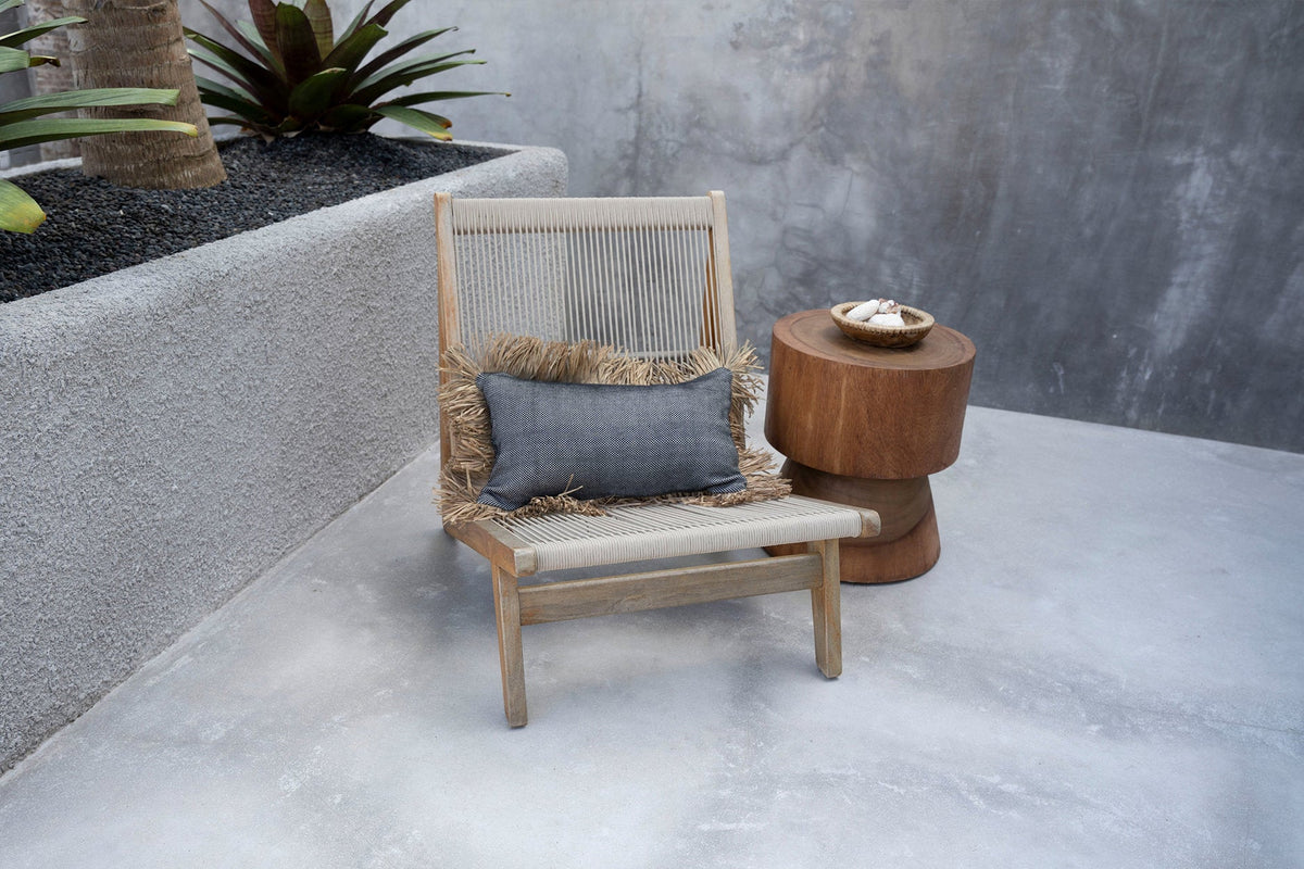 Bazar Bizar Housse de coussin En Coton Bonita Naturel/Noir 50 x 30 cm