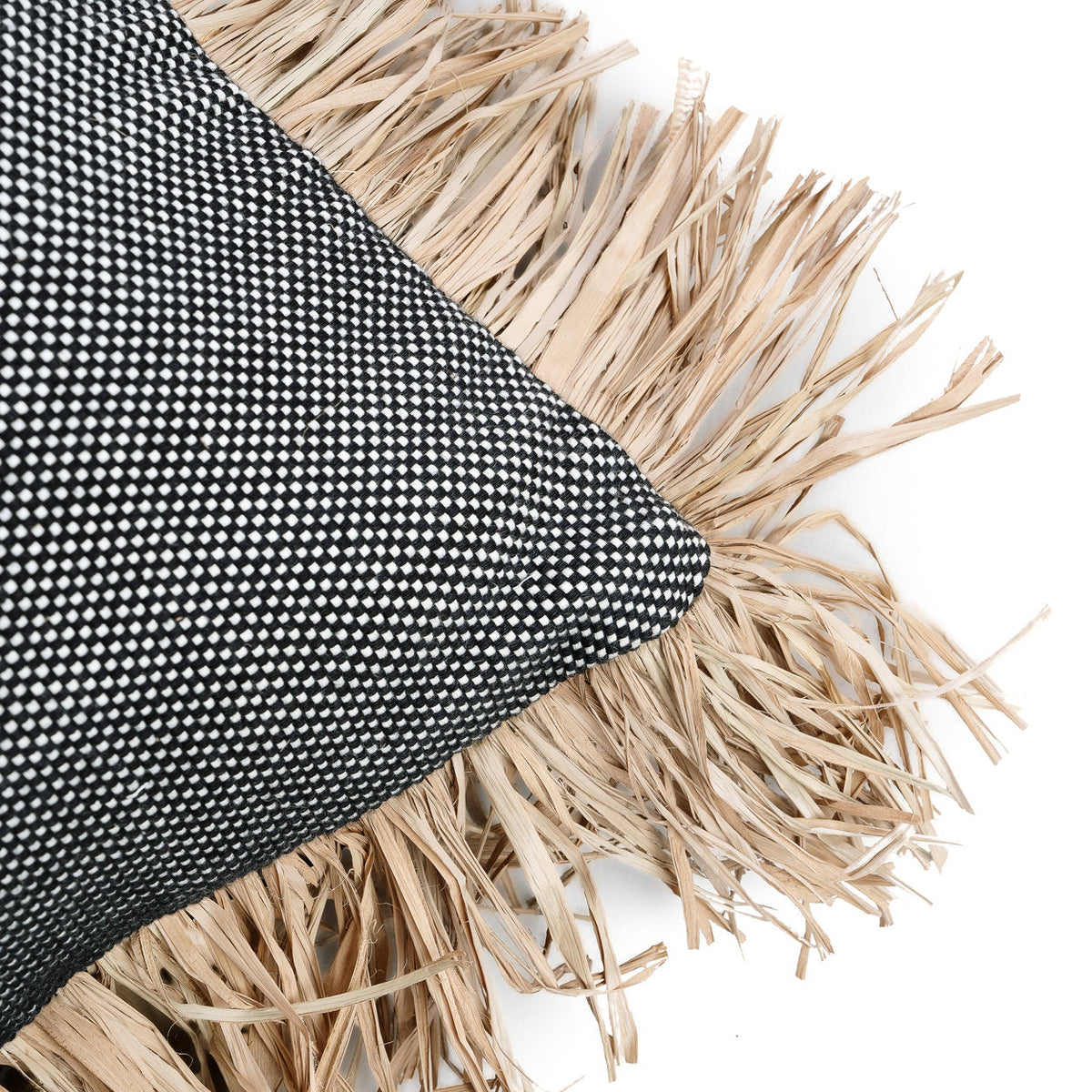 Bazar Bizar Housse de coussin En Coton Bonita Naturel/Noir 50 x 30 cm