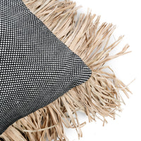 Bazar Bizar Housse de coussin En Coton Bonita Naturel/Noir 50 x 30 cm