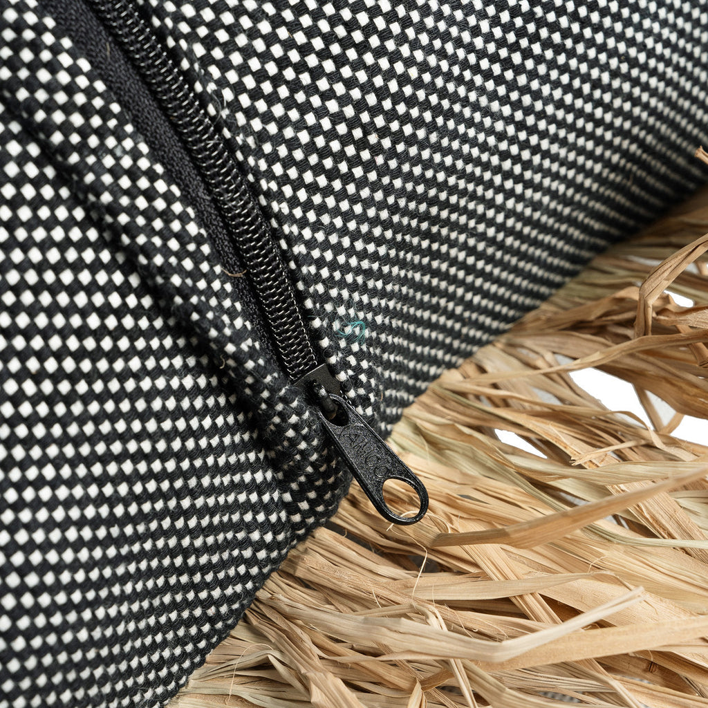 Bazar Bizar Housse de coussin En Coton Bonita Naturel/Noir 50 x 30 cm