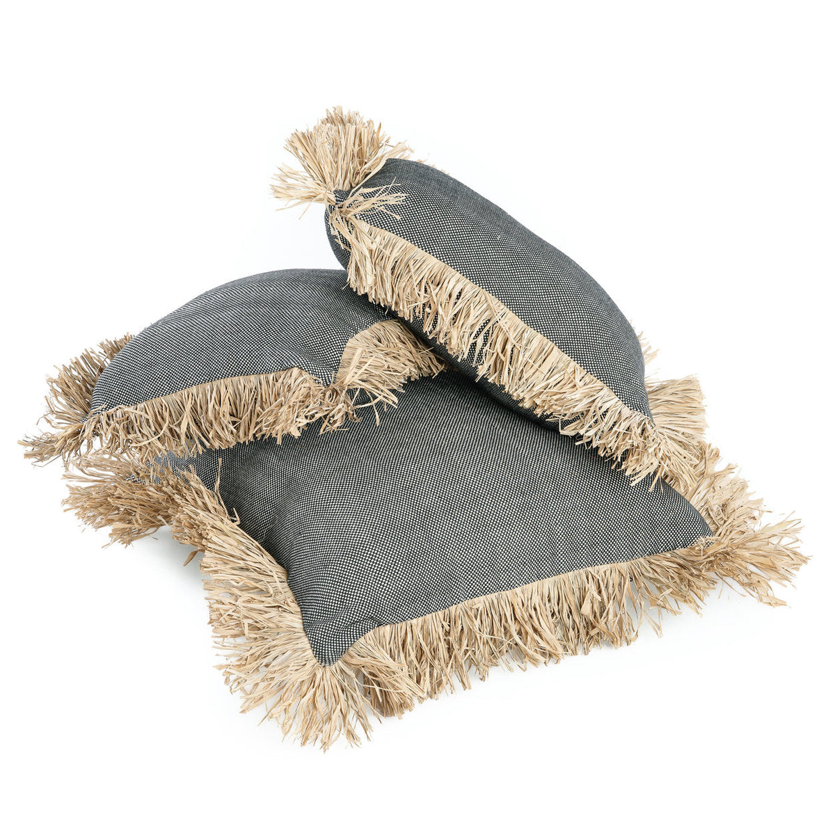 Bazar Bizar Housse de coussin En Coton Bonita Naturel/Noir 50 x 30 cm