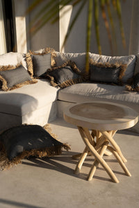 Bazar Bizar Housse de coussin En Coton Bonita Naturel/Noir 40 x 40 cm