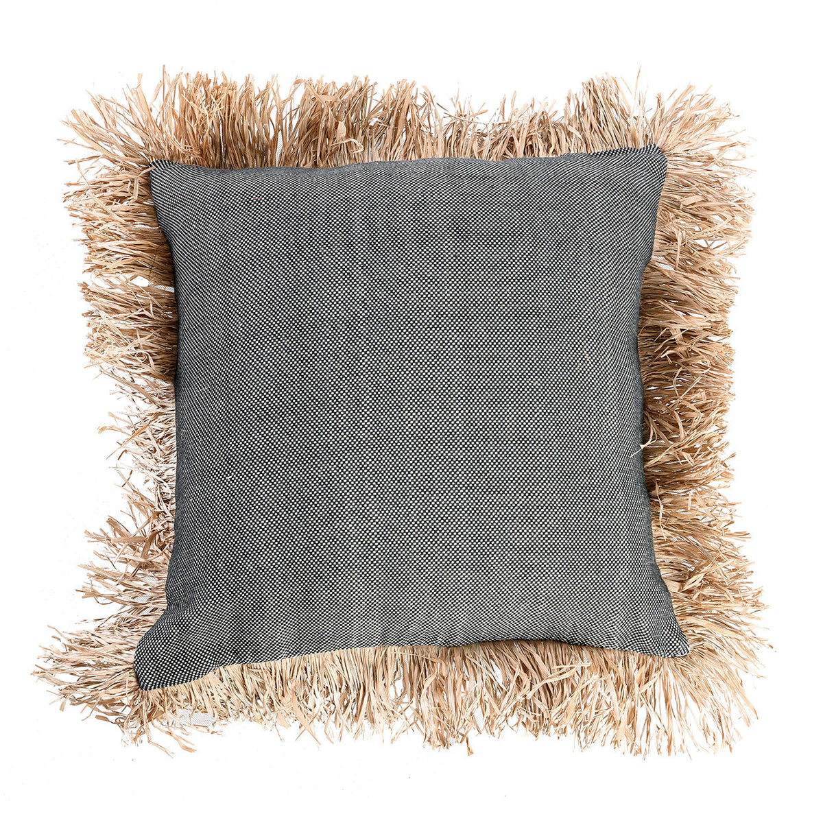 Bazar Bizar Housse de coussin En Coton Bonita Naturel/Noir 60 x 60 cm