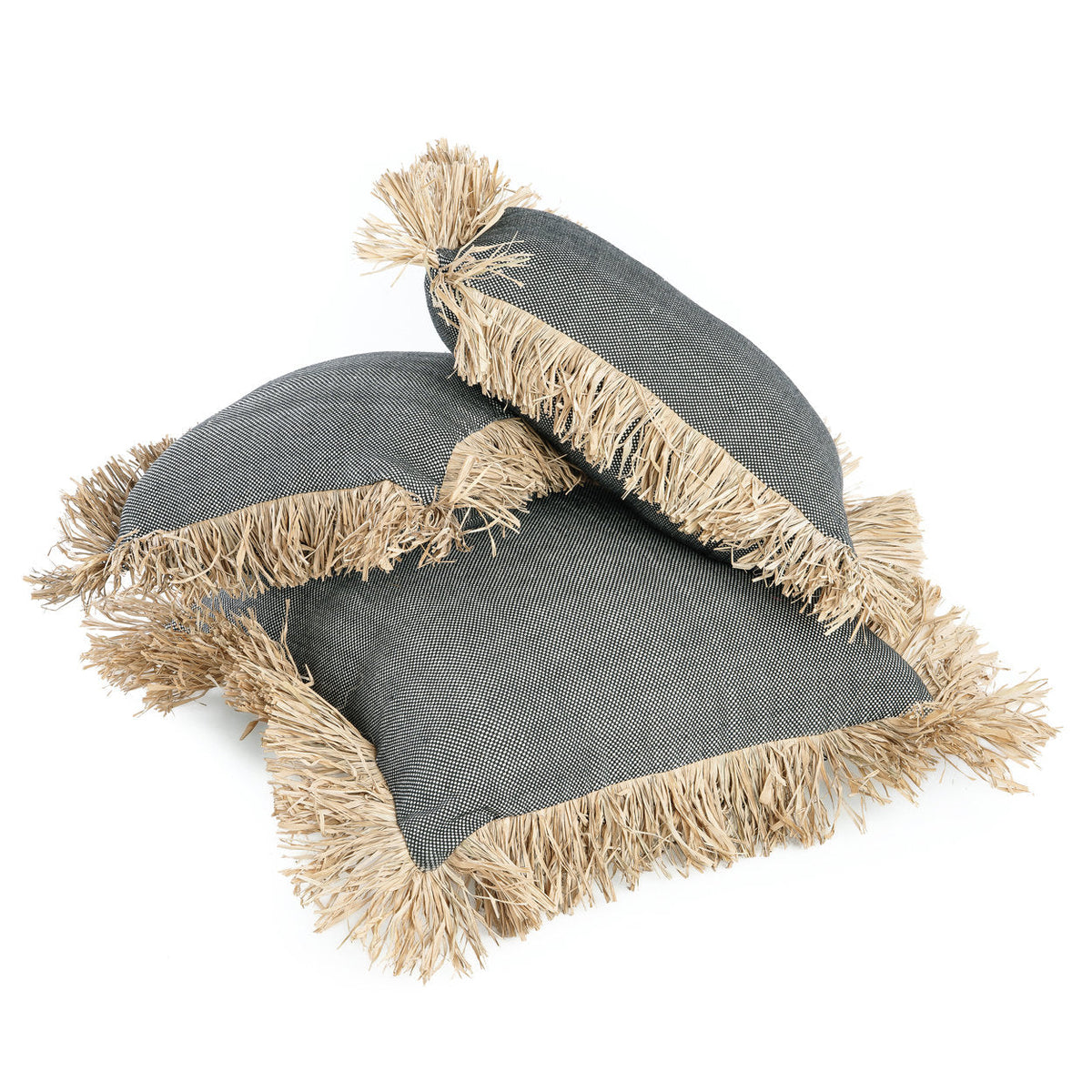 Bazar Bizar Housse de coussin En Coton Bonita Naturel/Noir 60 x 60 cm