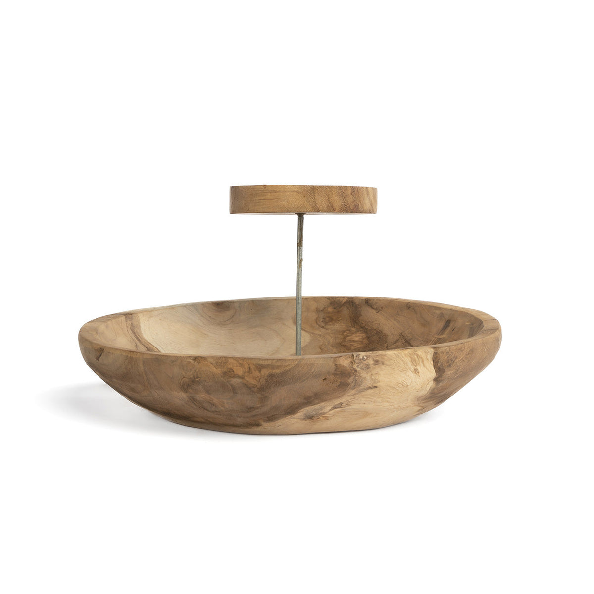 Bazar Bizar Teakhouten Kandelaar Naturel Ø29 x H11 cm