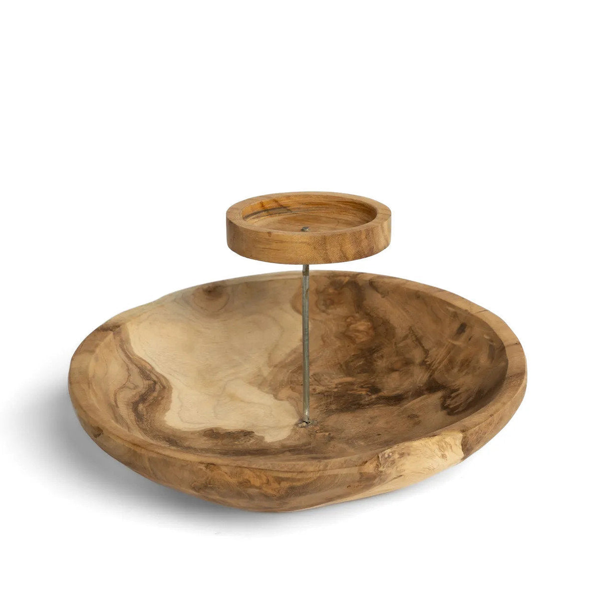 Bazar Bizar Teakhouten Kandelaar Naturel Ø29 x H11 cm
