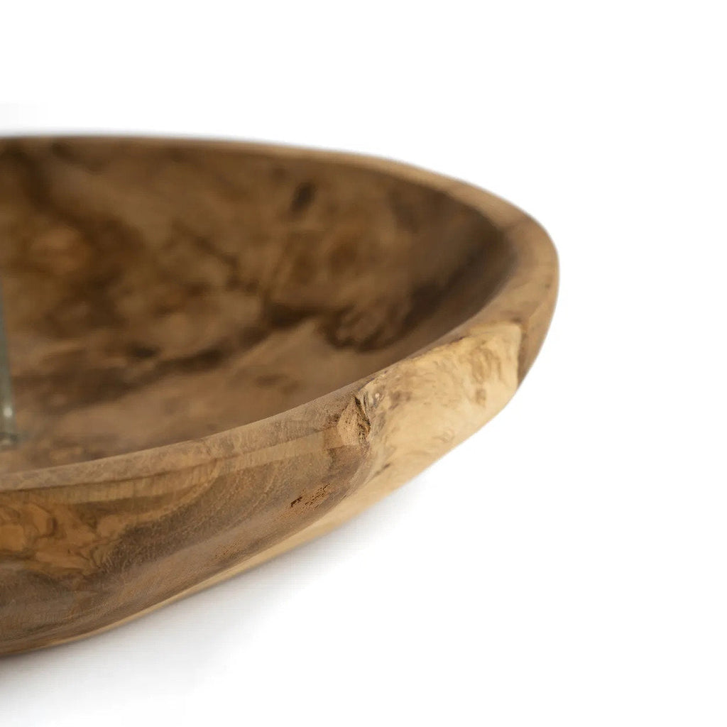 Bazar Bizar Teakhouten Kandelaar Naturel Ø29 x H11 cm