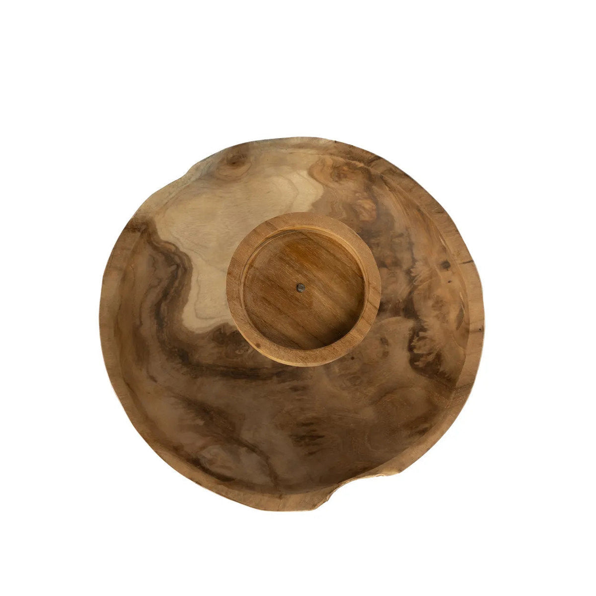 Bazar Bizar Teakhouten Kandelaar Naturel Ø29 x H11 cm