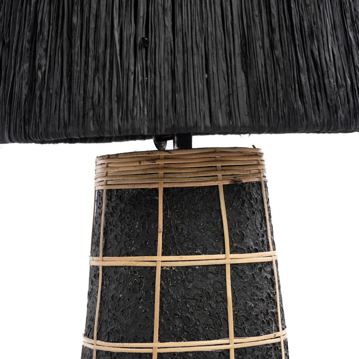 Bazar Bizar Terracotta Tafellamp Naxos Zwart/Naturel Ø25 x H56 cm