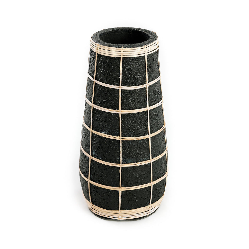 Bazar Bizar Vase En Terre Cuite Cutie Noir/Naturel Ø14 x H31 cm