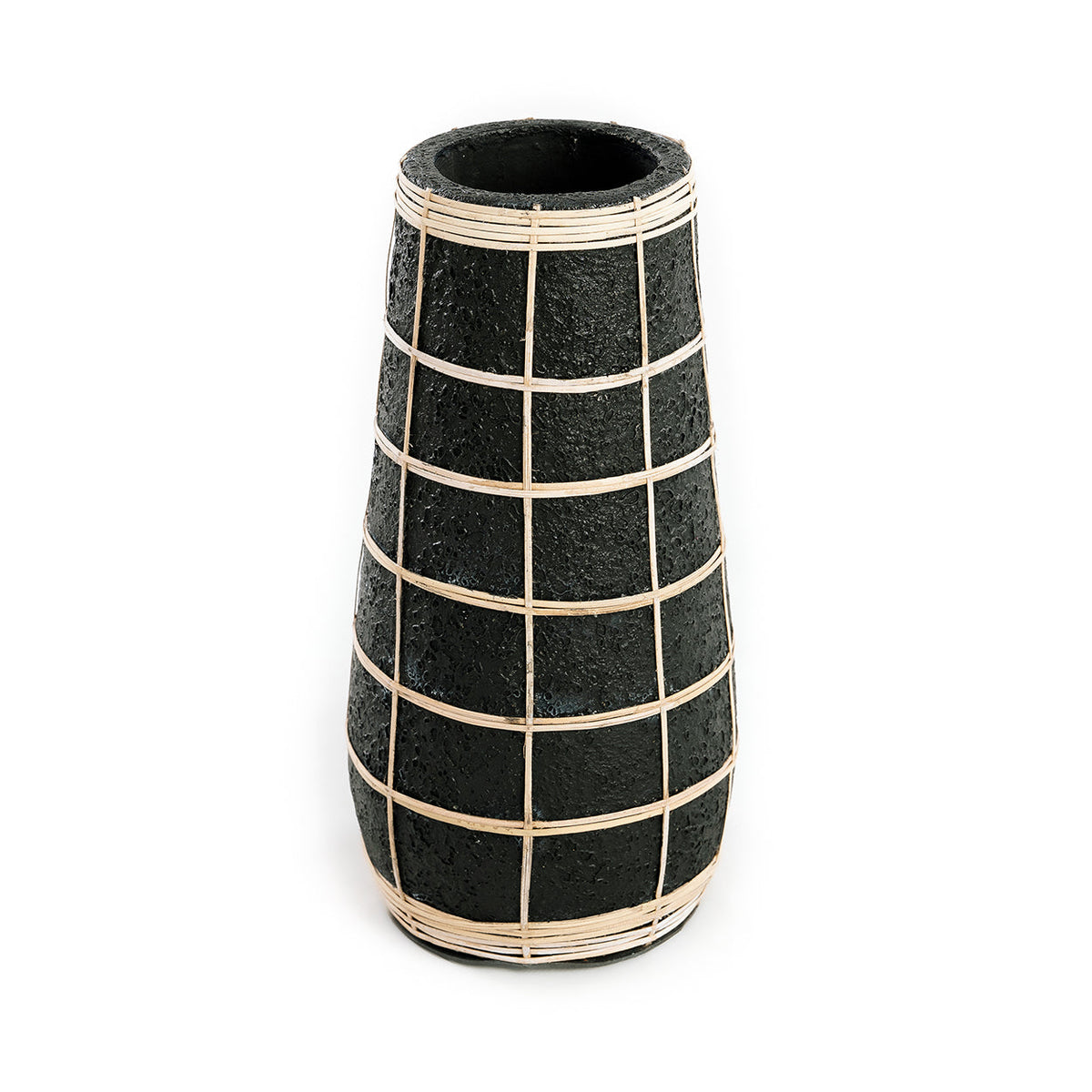 Bazar Bizar Terracotta Vaas Cutie Zwart/Naturel Ø14 x H31 cm