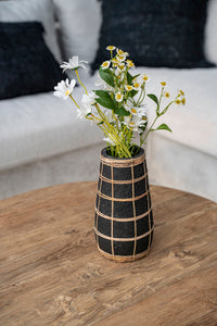 Bazar Bizar Vase En Terre Cuite Cutie Noir/Naturel Ø14 x H31 cm
