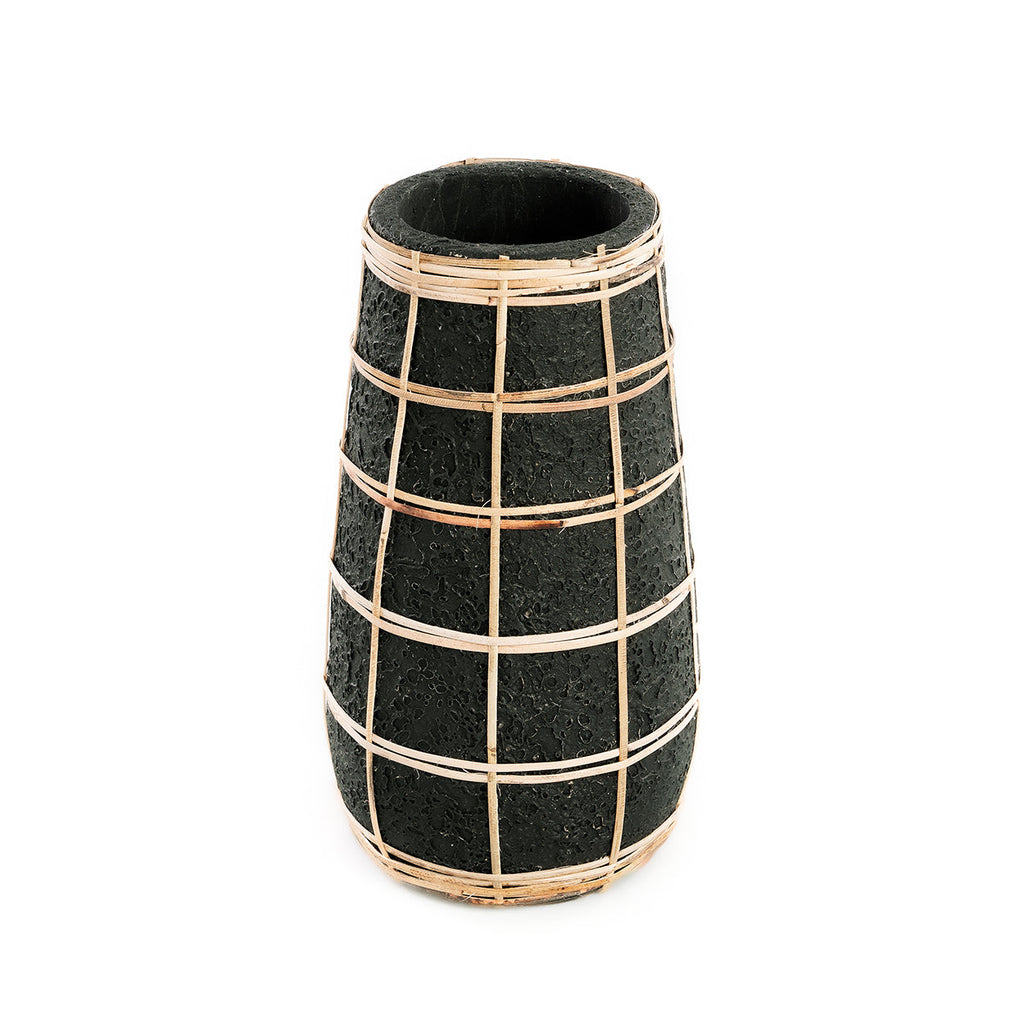 Bazar Bizar Vase En Terre Cuite Cutie Noir/Naturel Ø14 x H26 cm