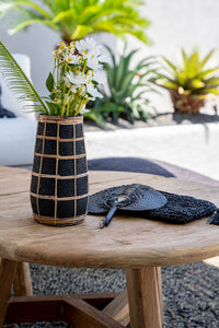 Bazar Bizar Vase En Terre Cuite Cutie Noir/Naturel Ø14 x H26 cm
