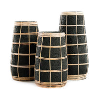Bazar Bizar Vase En Terre Cuite Cutie Noir/Naturel Ø14 x H26 cm