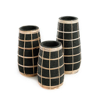Bazar Bizar Vase En Terre Cuite Cutie Noir/Naturel Ø14 x H26 cm