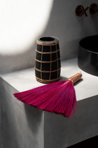 Bazar Bizar Vase En Terre Cuite Cutie Noir/Naturel Ø14 x H22 cm