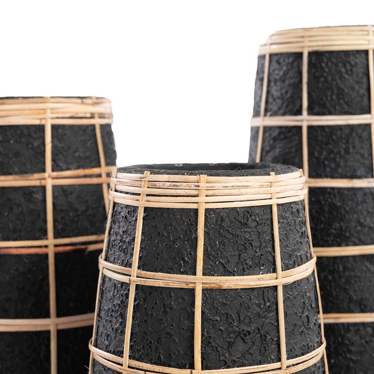 Bazar Bizar Vase En Terre Cuite Cutie Noir/Naturel Ø14 x H22 cm