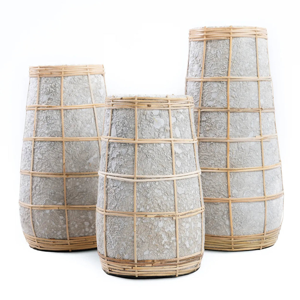 Bazar Bizar Vase En Terre Cuite Cutie Béton/Naturel Ø14 x H26 cm