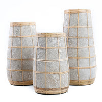 Bazar Bizar Vase En Terre Cuite Cutie Béton/Naturel Ø14 x H26 cm