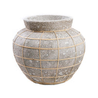 Bazar Bizar Vase En Terre Cuite Belly Béton/Naturel Ø33 x H27 cm