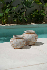 Bazar Bizar Vase En Terre Cuite Belly Béton/Naturel Ø33 x H27 cm