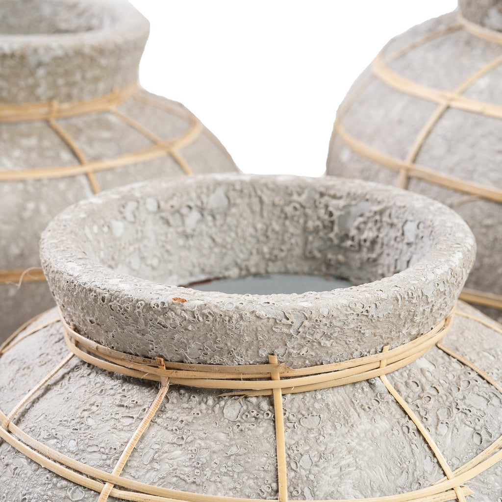 Bazar Bizar Vase En Terre Cuite Belly Béton/Naturel Ø33 x H27 cm