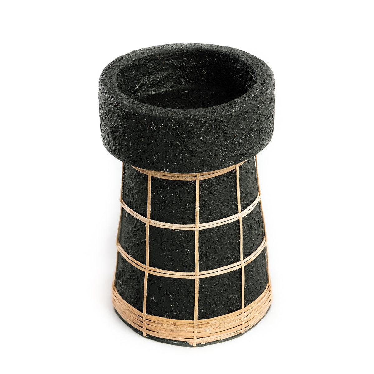 Bazar Bizar Terracotta Kandelaar Serene Zwart/Naturel Ø12 x H20 cm