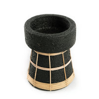 Bazar Bizar Terracotta Kandelaar Serene Zwart/Naturel Ø12 x H16 cm