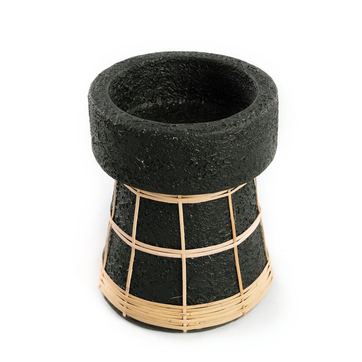 Bazar Bizar Terracotta Kandelaar Serene Zwart/Naturel Ø12 x H16 cm