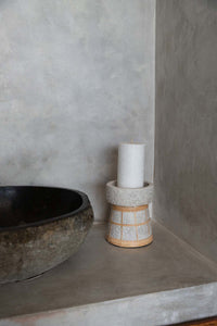 Bazar Bizar Terracotta Kandelaar Serene Beton/Naturel Ø12 x H20 cm