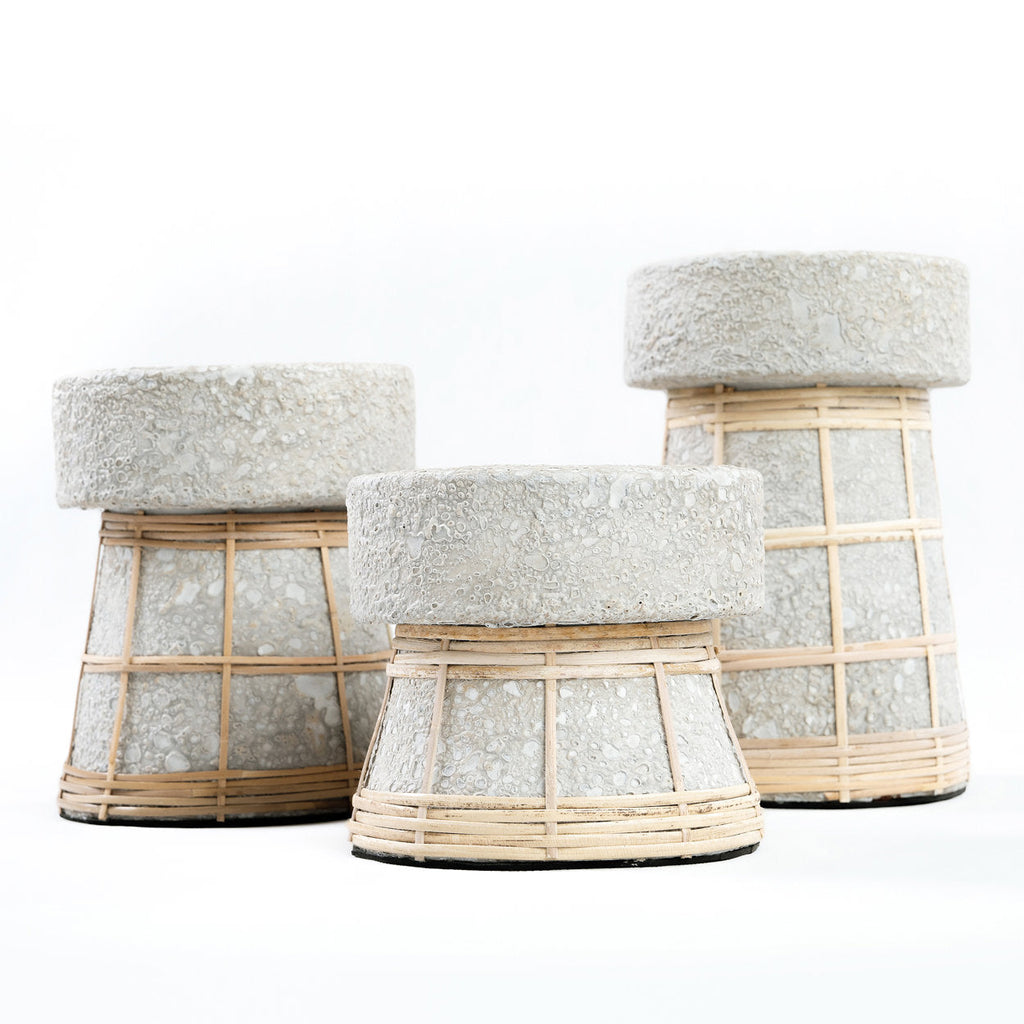 Bazar Bizar Terracotta Kandelaar Serene Beton/Naturel Ø12 x H20 cm
