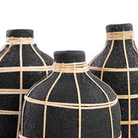 Bazar Bizar Vase En Terre Cuite Whoopy Noir/Naturel Ø13 x H23 cm