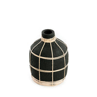 Bazar Bizar Vase En Terre Cuite Whoopy Noir/Naturel Ø13 x H19 cm