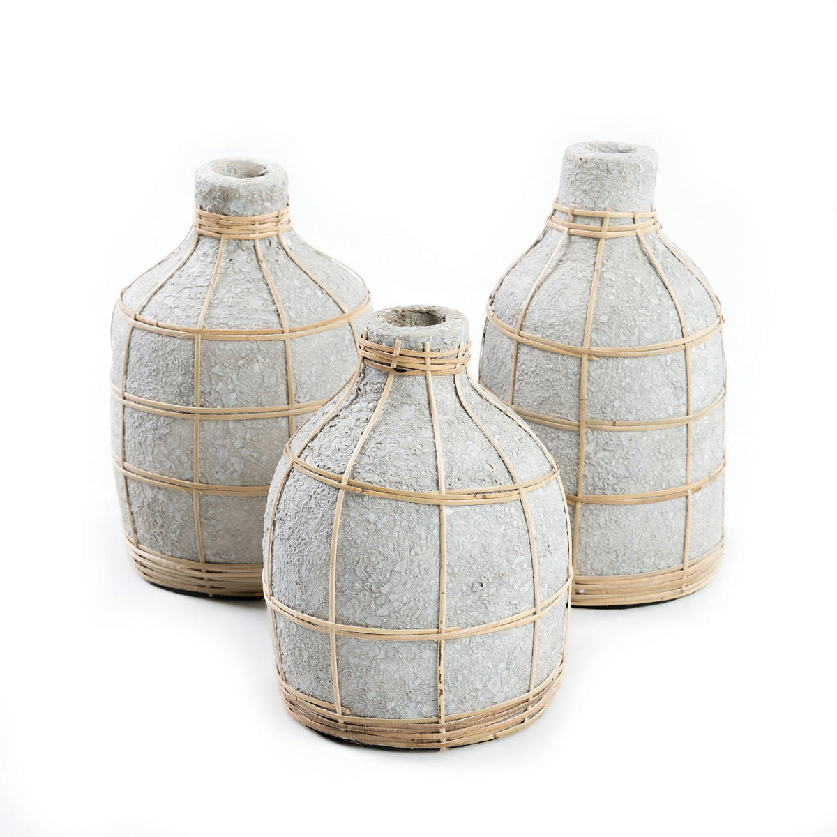 Bazar Bizar Vase En Terre Cuite Whoopy Béton/Naturel Ø13 x H24 cm