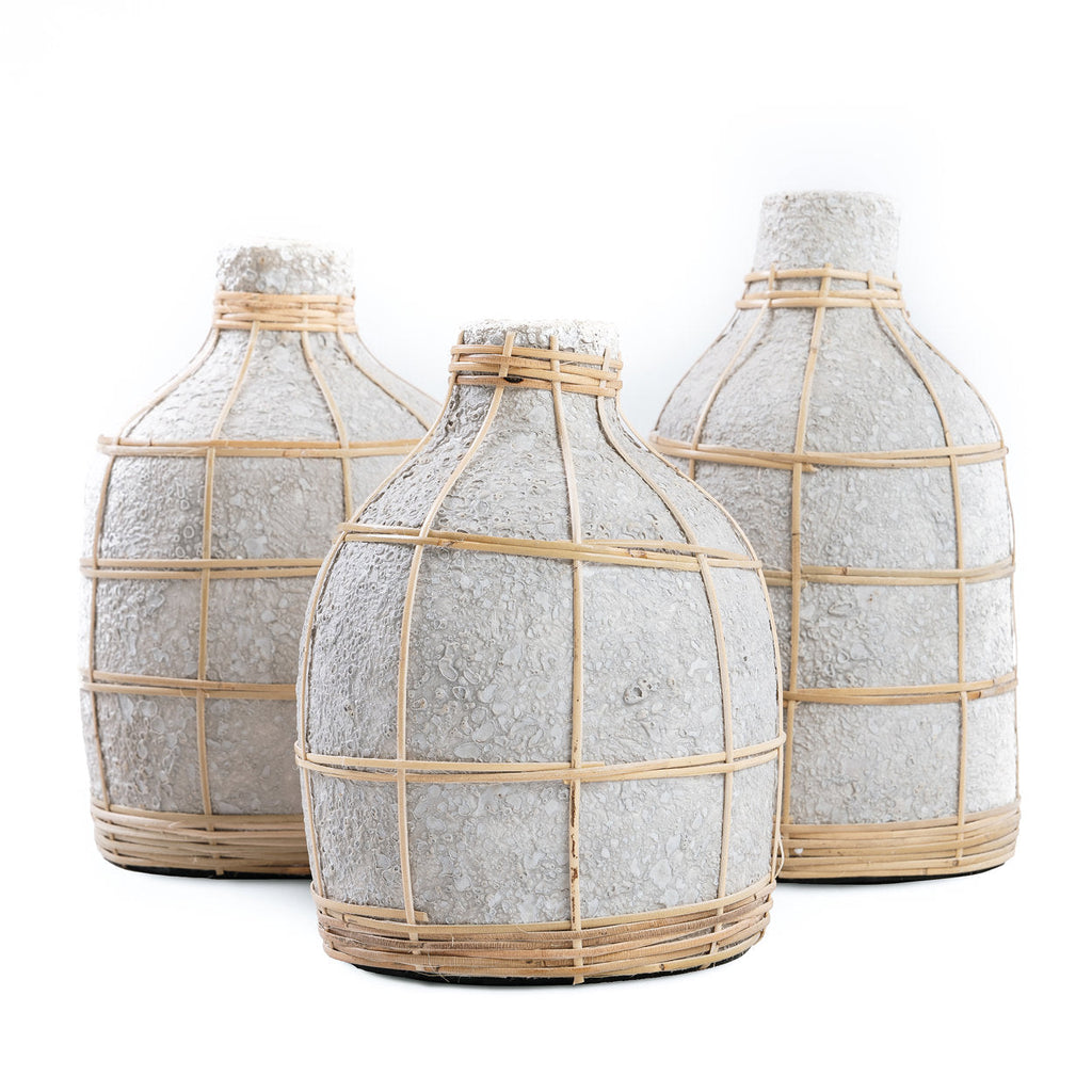 Bazar Bizar Vase En Terre Cuite Whoopy Béton/Naturel Ø13 x H23 cm
