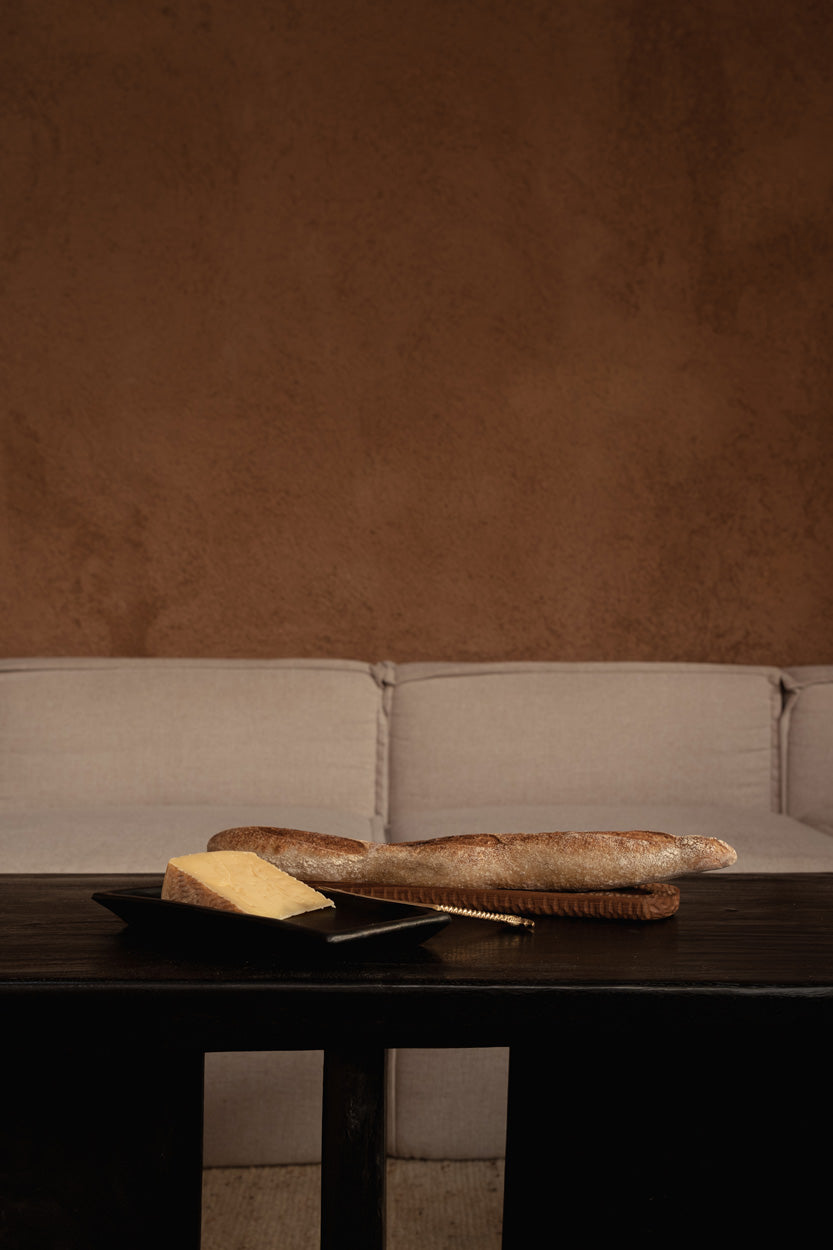 Bazar Bizar Plat de service En Bois de Teck French Bread Plate Naturel 45 x 9 cm