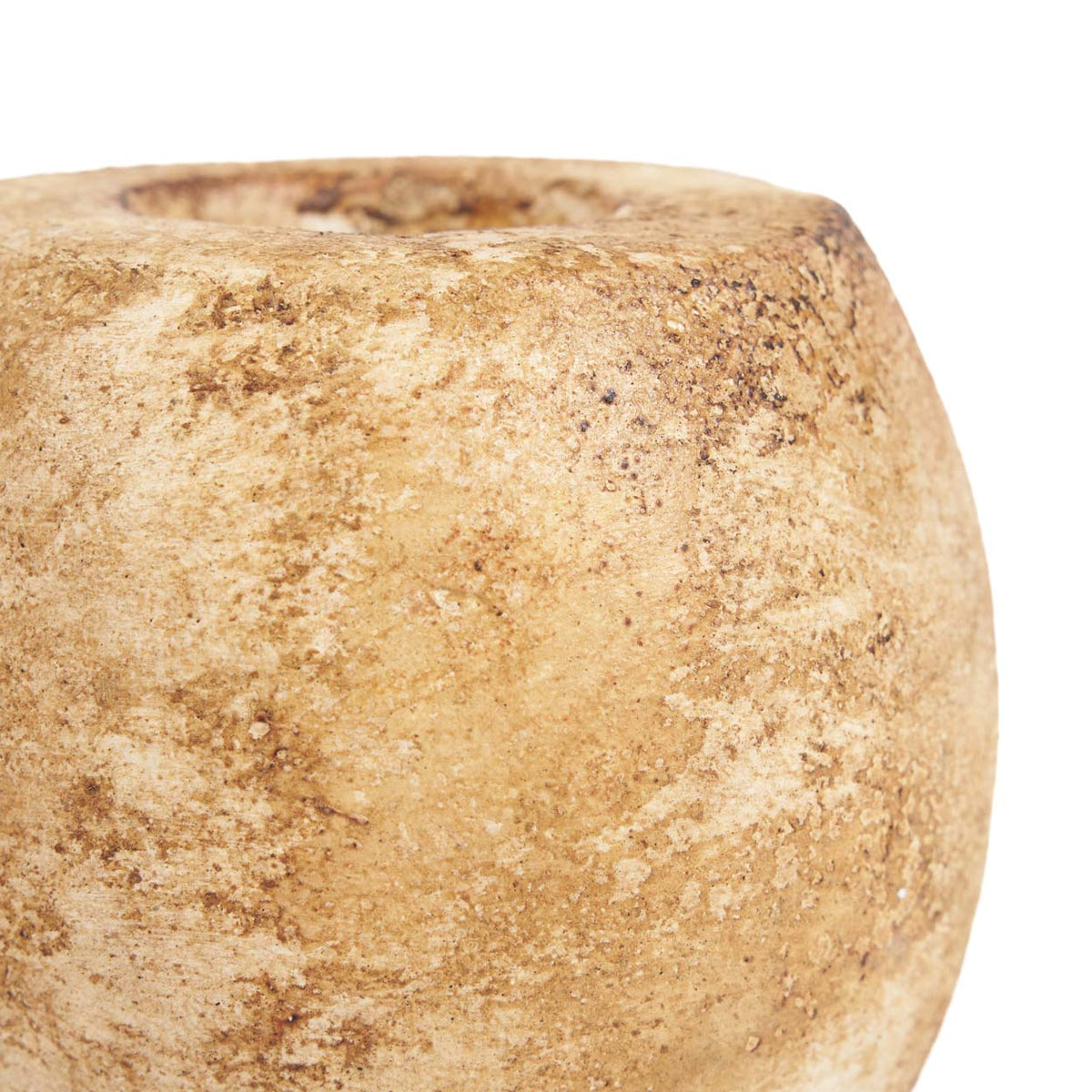 Bazar Bizar Terracotta Kandelaar Cavestone Crème Ø13 x H12 cm