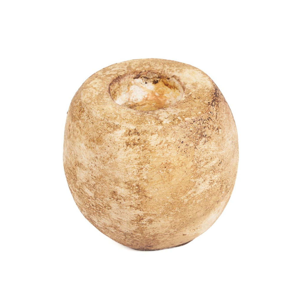 Bazar Bizar Terracotta Kandelaar Cavestone Crème Ø13 x H12 cm