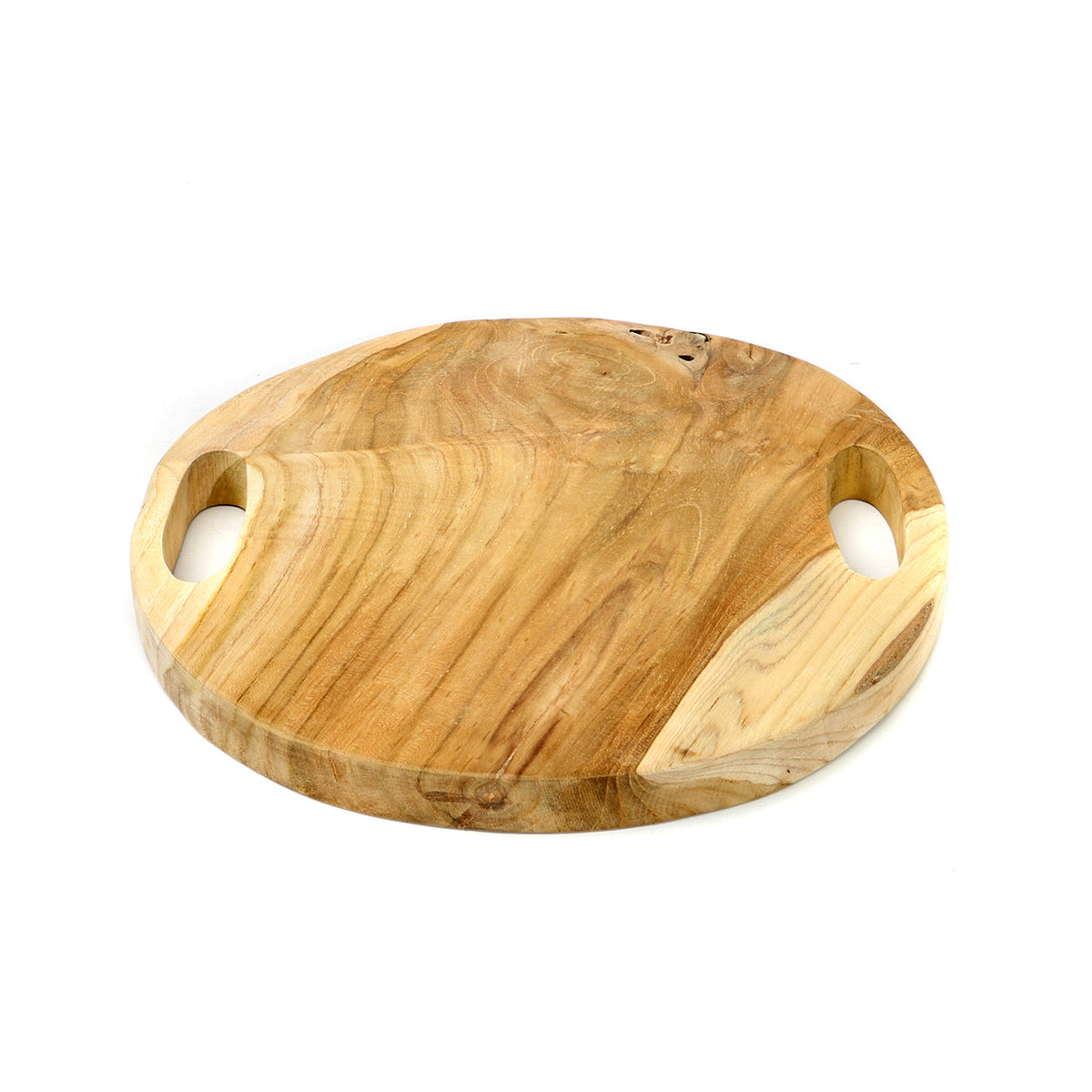 Bazar Bizar Teakhouten Dienblad Teak Root Naturel Ø35 cm