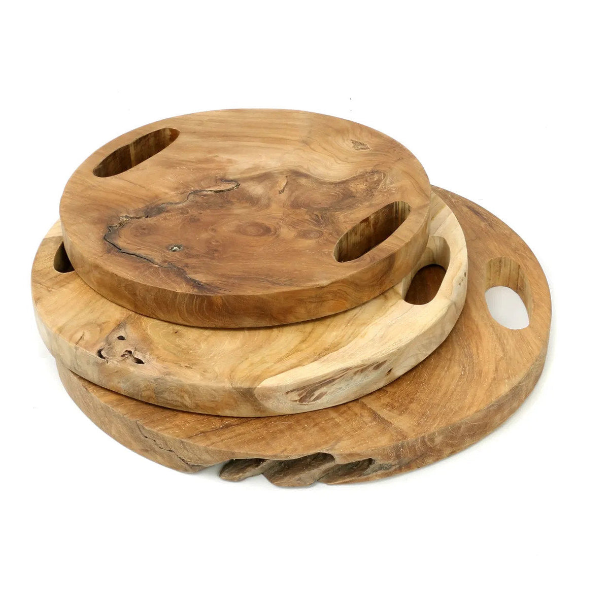 Bazar Bizar Teakhouten Dienblad Teak Root Naturel Ø35 cm
