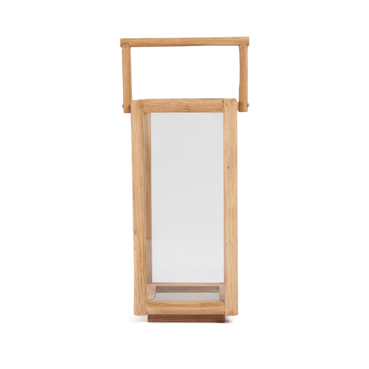 Bazar Bizar Gerecycleerd Teakhouten Lantaarn Nusa Naturel 28 x 28 x 60 cm