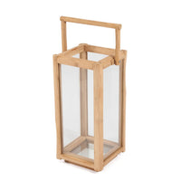 Bazar Bizar Gerecycleerd Teakhouten Lantaarn Nusa Naturel 28 x 28 x 60 cm